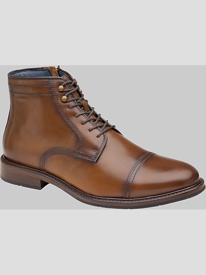 Johnston &Amp; Murphy Raleigh Leather Cap Toe Zip-Up Boots