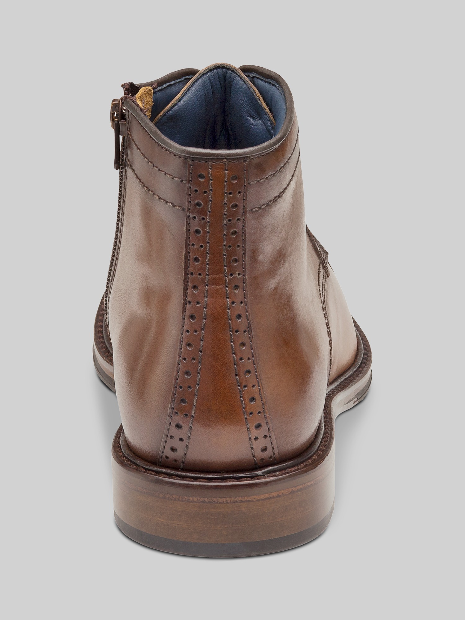 Raleigh Leather Cap Toe Zip-Up Boots