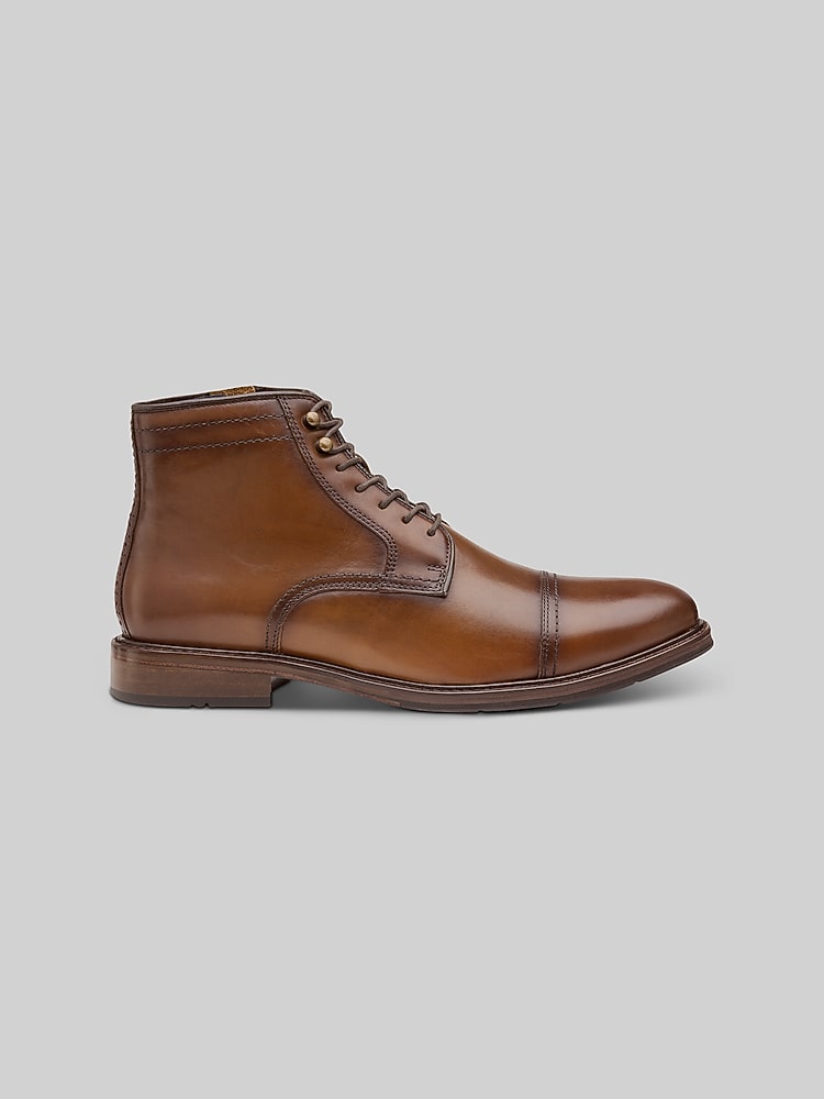 Johnston &Amp; Murphy Raleigh Leather Cap Toe Zip-Up Boots, Tan - Size: 14  D | Casual Shoes | Men's Wearhouse