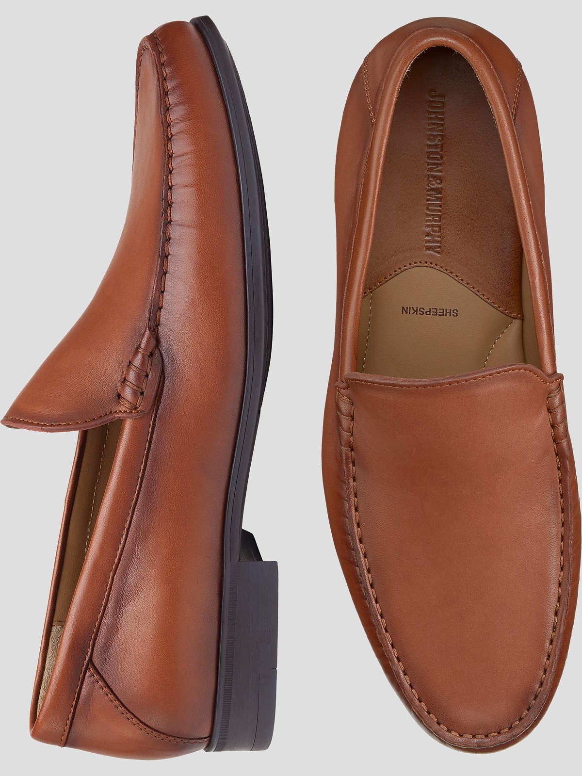 Johnston & Murphy Hawkins Venetian Leather Slip-On Loafers  display picture 3
