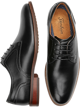 Florsheim Men's Remi Leather Plain Toe Lace-Up Oxfords , Black
