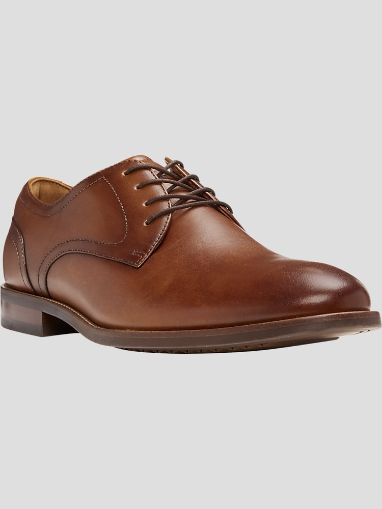 Remi Leather Plain Toe Lace-Up Oxfords | Cognac - Size: 7.5 D