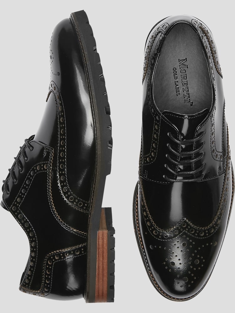 Men's wearhouse black dress shoes discount