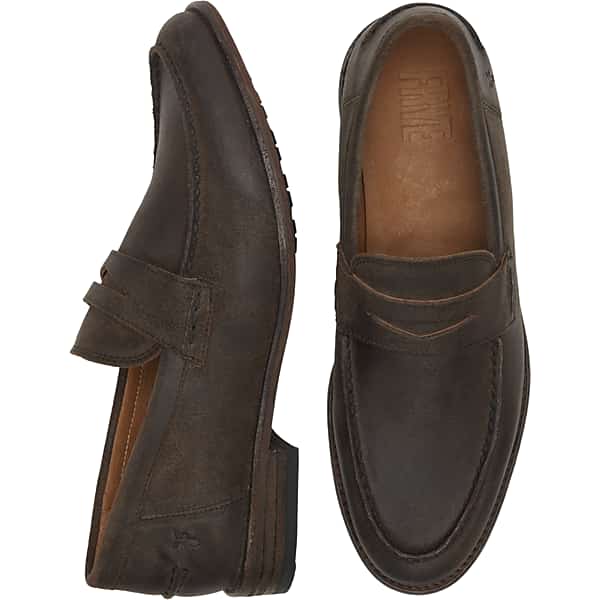 Frye Men's Tyler Suede Moc Toe Penny Loafers Brown - Size: 9 D-Width TMW427B90403
