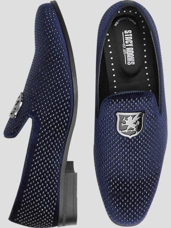 Blue studded loafers top