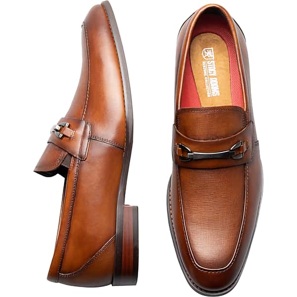 Stacy Adams Men's Kaylor Leather Moc Toe Loafers Cognac - Size: 14 WIDE TMW427X14W05