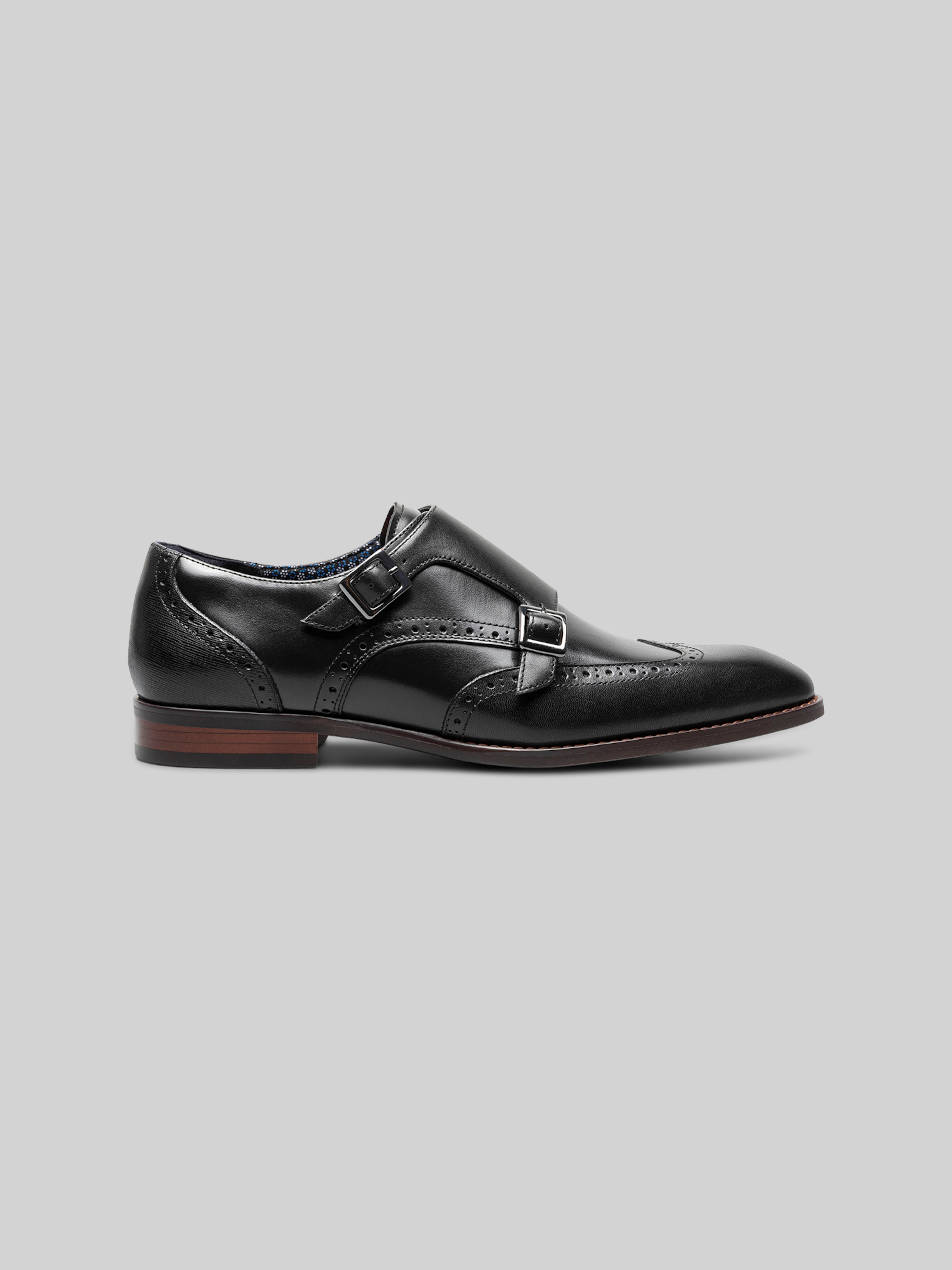 Karson Leather Wingtip Monk Strap Dress Shoes