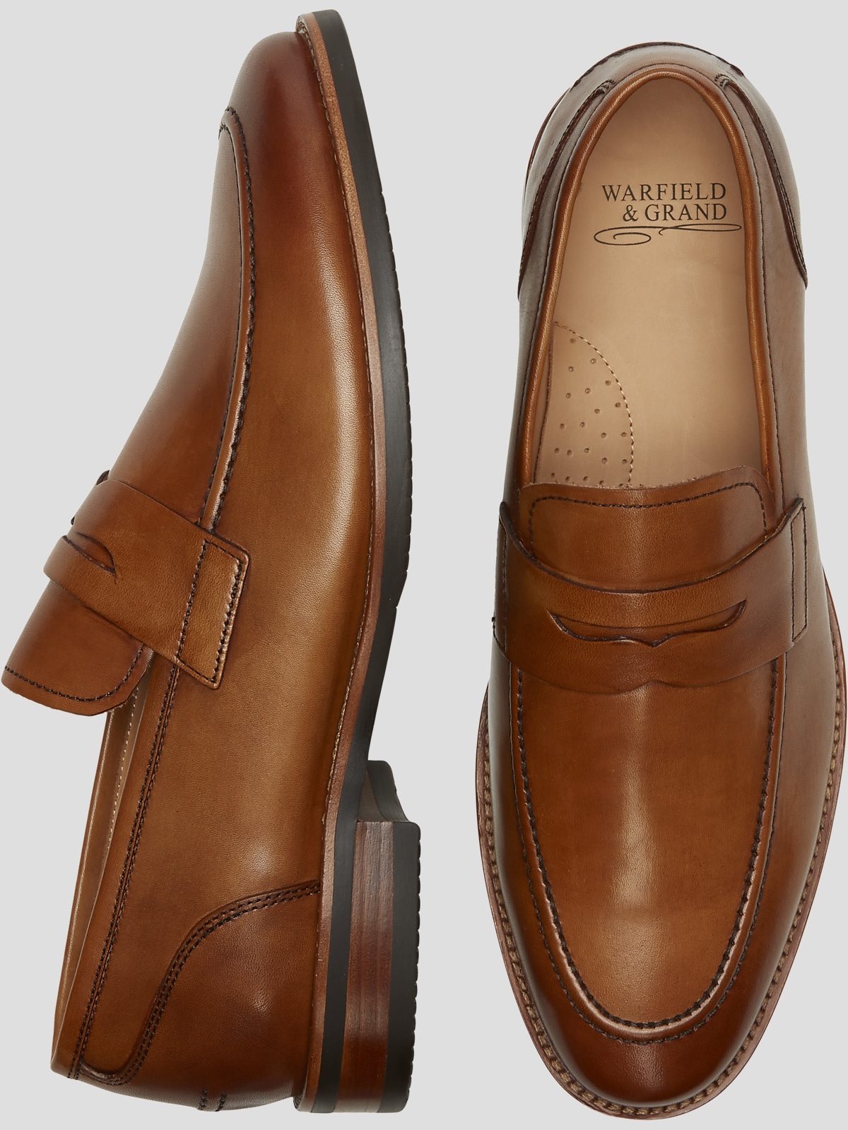 Warfield Grand Grand Camino Italian Hand Burnished Leather Penny Loafers Dress Shoes Men s Wearhouse