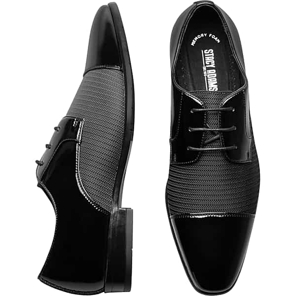 Stacy Adams Men's Pharaoh Patent Cap Toe Lace-Up Formal Oxfords Black - Size: 7.5 D-Width