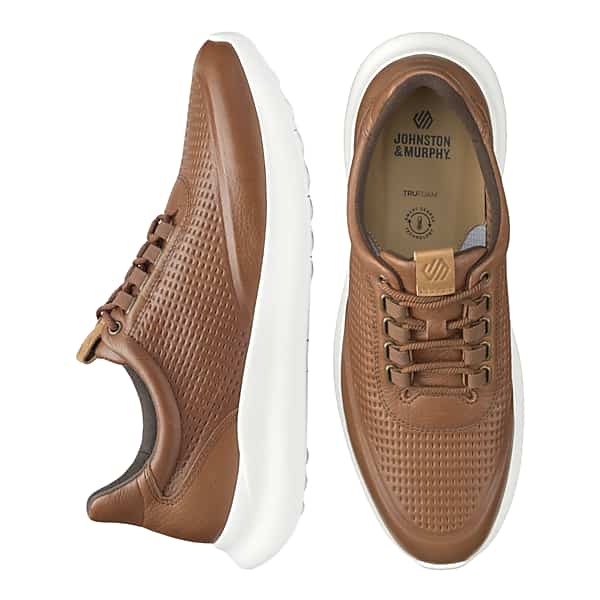 Johnston & Murphy Men's Johnston & Amp; Murphy Amherst 2.0 Leather Embossed U-Throat Sneakers Tan - Size: 10 D-Width TMW428Y00405