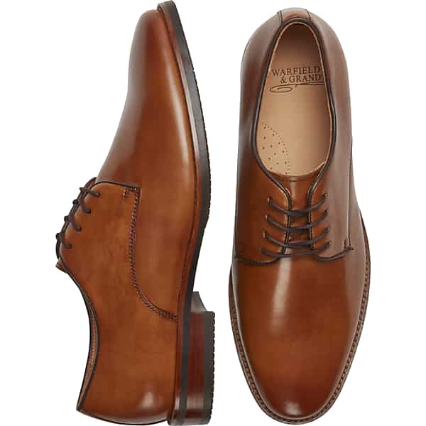 Warfield & Grand Men's Warfield & Amp; Grand Hobbs Italian Hand Burnished Plain Toe Oxfords Tan - Size: 9 D-Width TMW429B90405