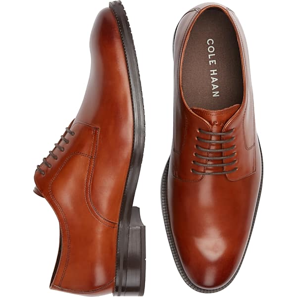 Cole Haan Men's Modern Essentials Leather Plain Toe Oxfords Cognac - Size: 11.5 D-Width TMW42AY15405