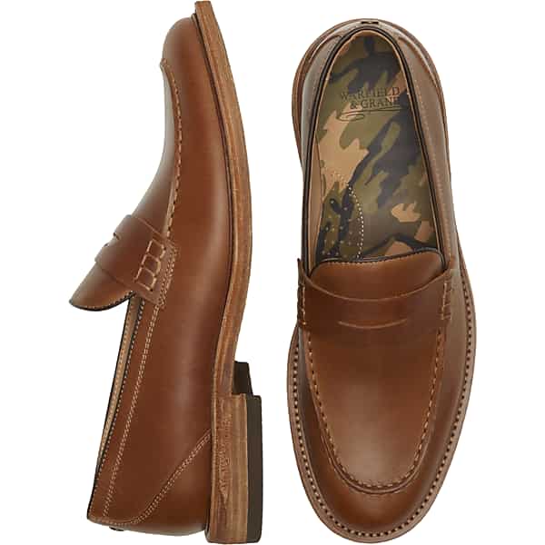 Warfield & Grand Men's Warfield & Amp; Grand Diggs Leather Moc Toe Penny Loafers Cognac - Size: 12 D-Width TMW42B120405
