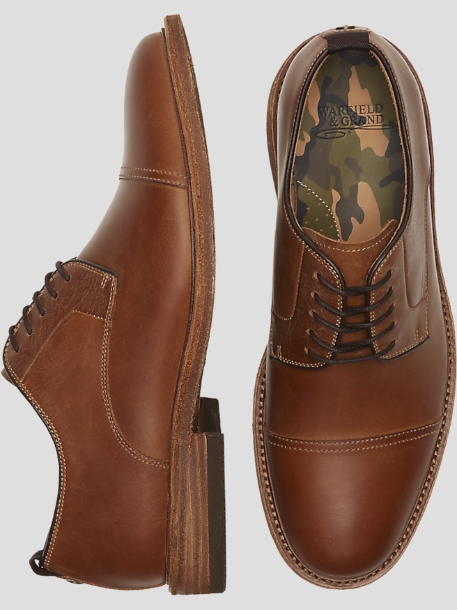 Warfield & Grand Men's Clement Leather Cap Toe Oxfords , Cognac / Tan