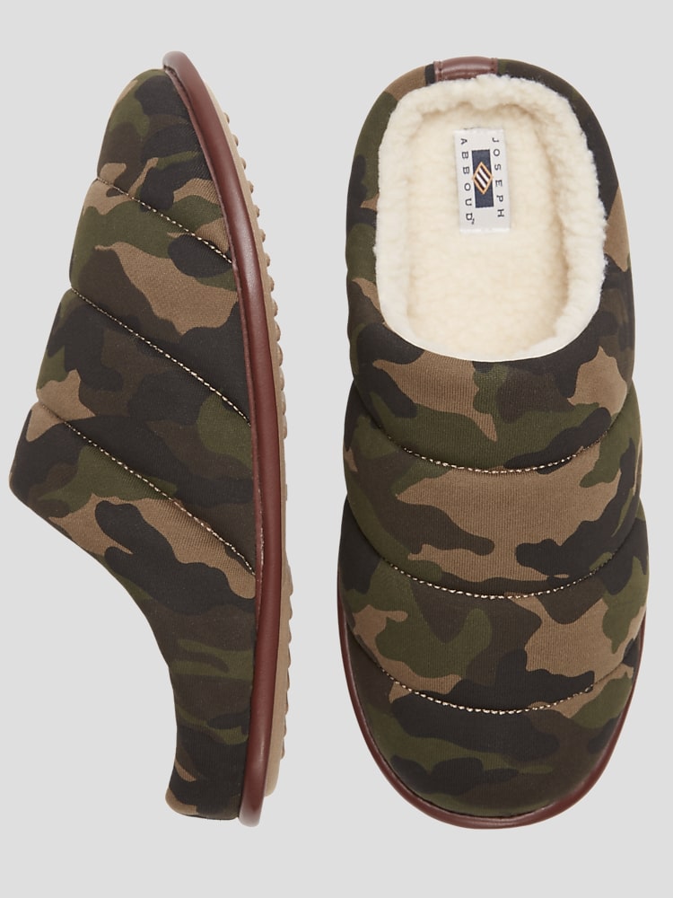 Joseph Abboud Camo Jersey Quilted Clog Slippers Slippers Men s Wearhouse