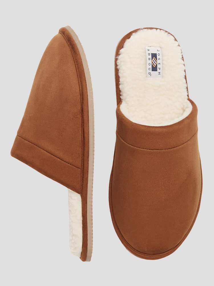 Joseph Abboud Microsuede Scuff Shearling Slippers Slippers Men s Wearhouse