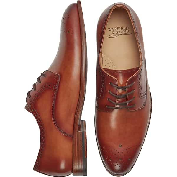 Warfield & Grand Men's Cassett Italian Leather Medallion Toe Oxfords Tan - Size: 8 D-Width TMW42BN80405