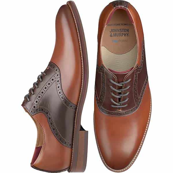 Johnston & Murphy Men's Conard 2.0 Leather Plain Toe Oxfords Tan/Mahogany - Size: 10.5 D-Width TMW42BP05405