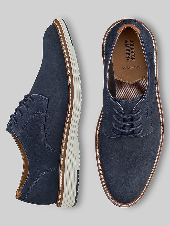 Johnston &Amp; Murphy Upton Nubuck Plain Toe Oxfords