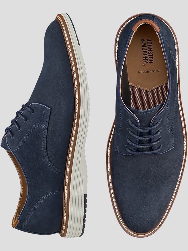 Johnston & Murphy Men's Upton Nubuck Plain Toe Oxfords , Navy / Blue