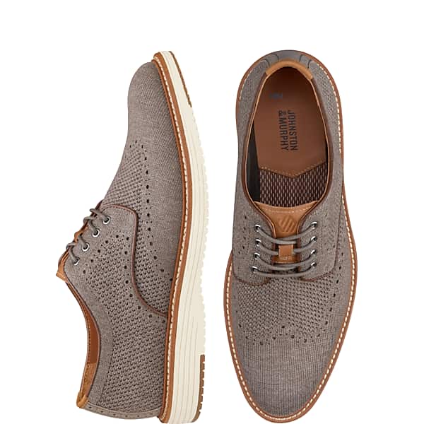 Johnston & Murphy Men's Upton Knit Wingtip Oxfords Gray - Size: 14 D-Width TMW42BZ40404