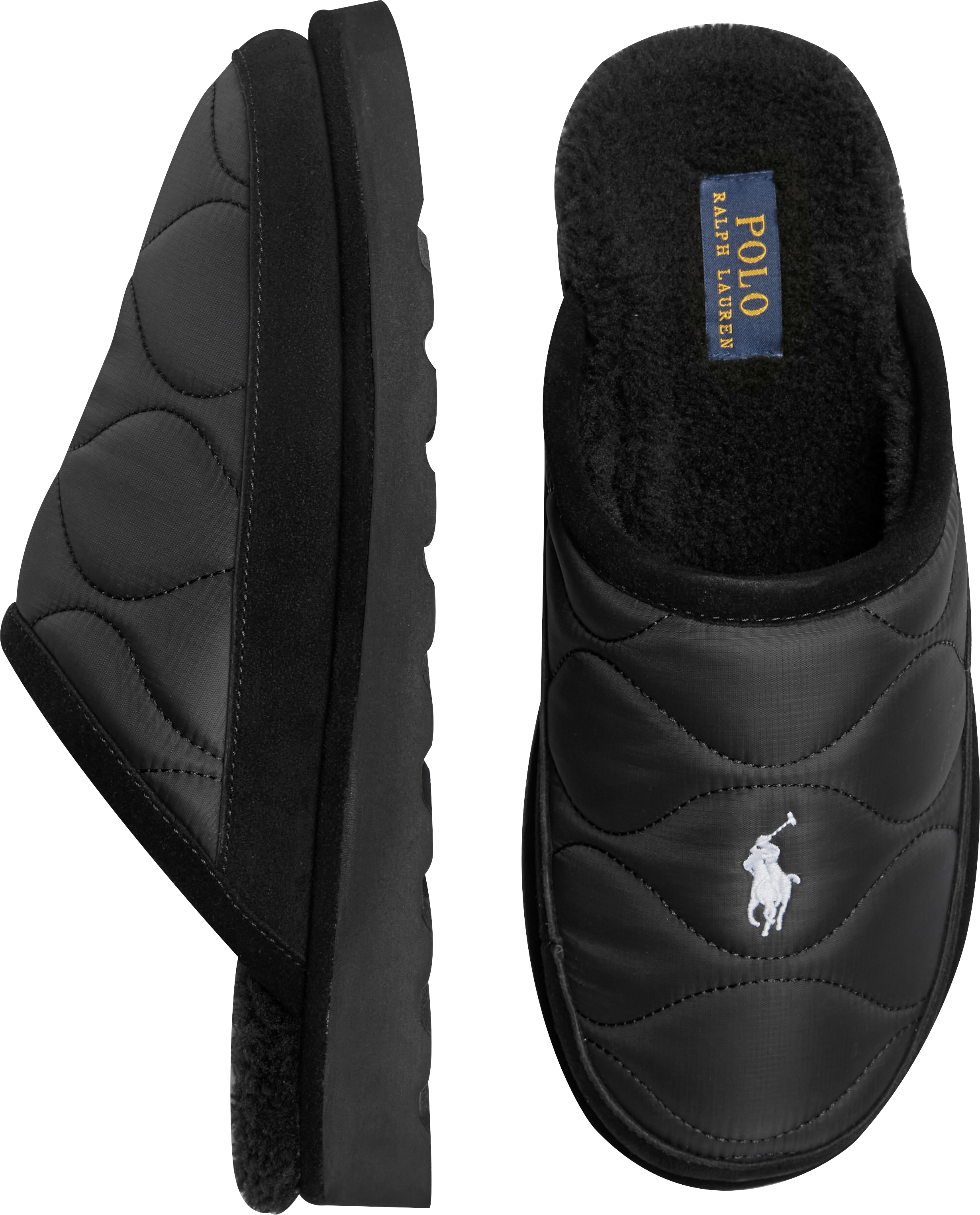 Ralph lauren slippers black new arrivals