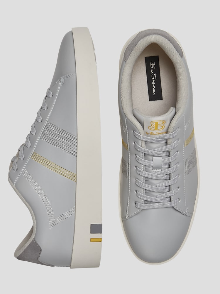 Ben Sherman Men s Boxwell 7 Eye Lace To Toe Sneaker at Men s Wearhouse Gray Size 11 D Width