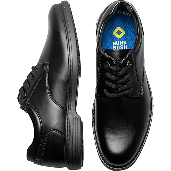 Nunn Bush Men's Wade Work Plain Toe Oxfords Black - Size: 11.5 D-Width
