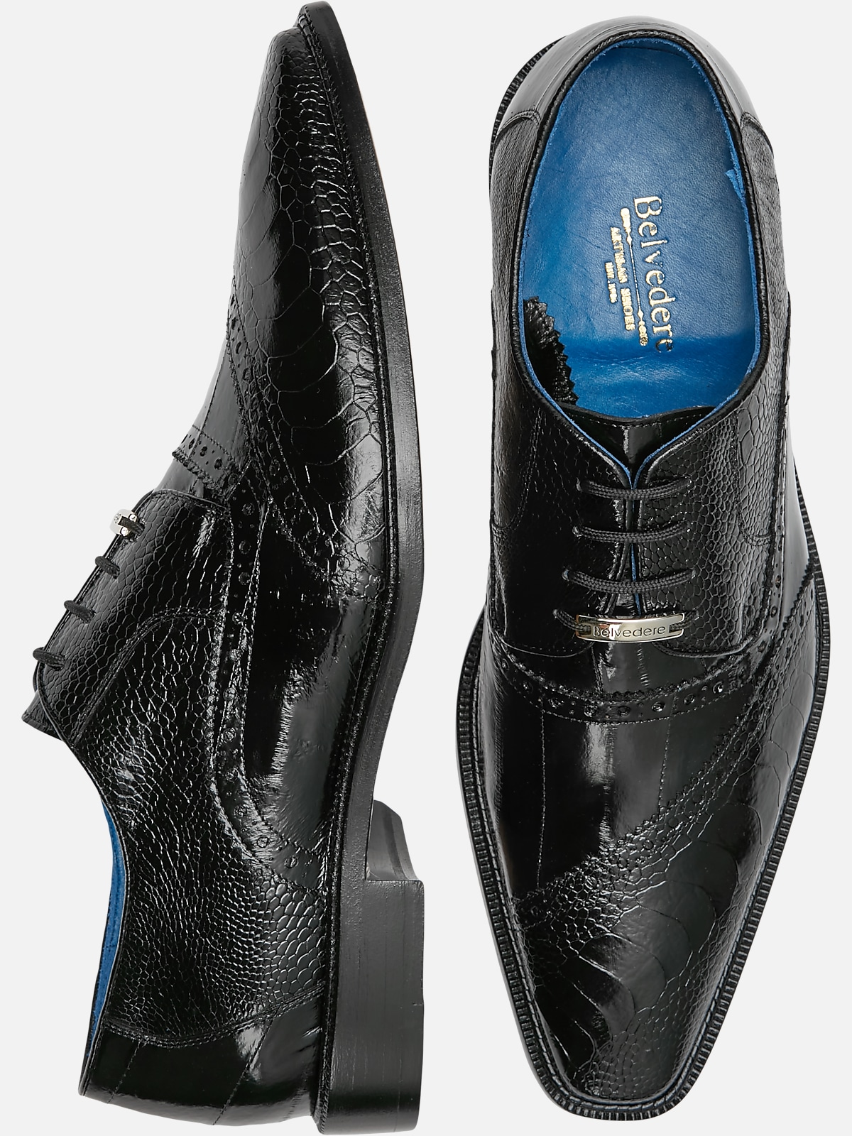 Belvedere Nino Ostrich & Eel Cap Toe Oxfords | Dress Shoes| Men's Wearhouse