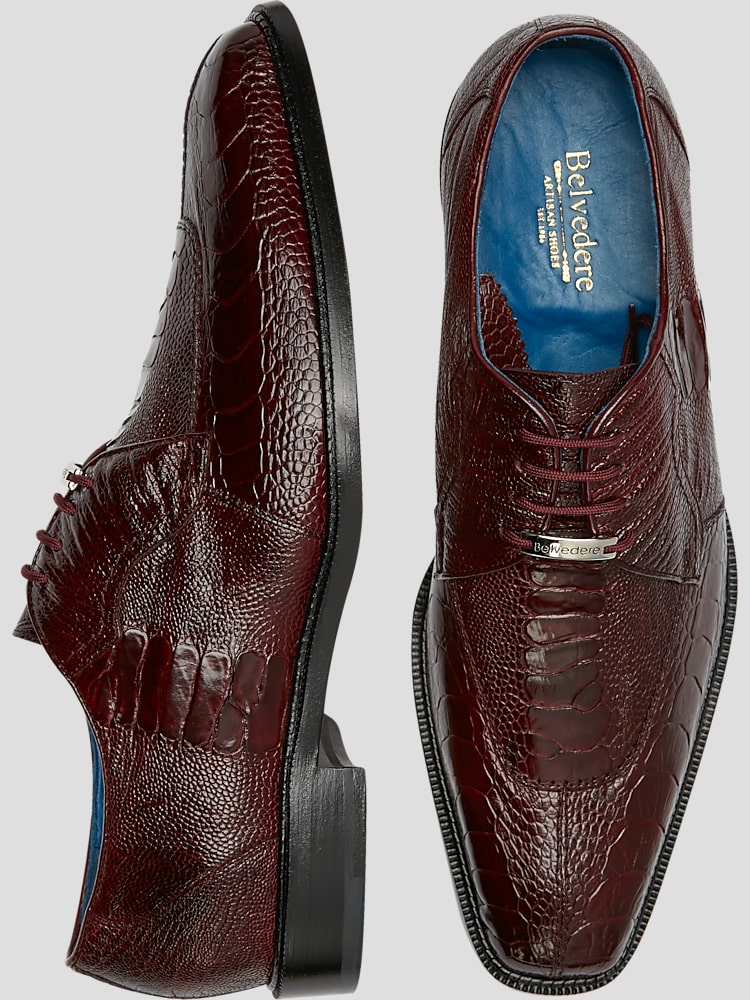 Belvedere Siena Ostrich Moc Toe Oxfords Dress Shoes Men s Wearhouse