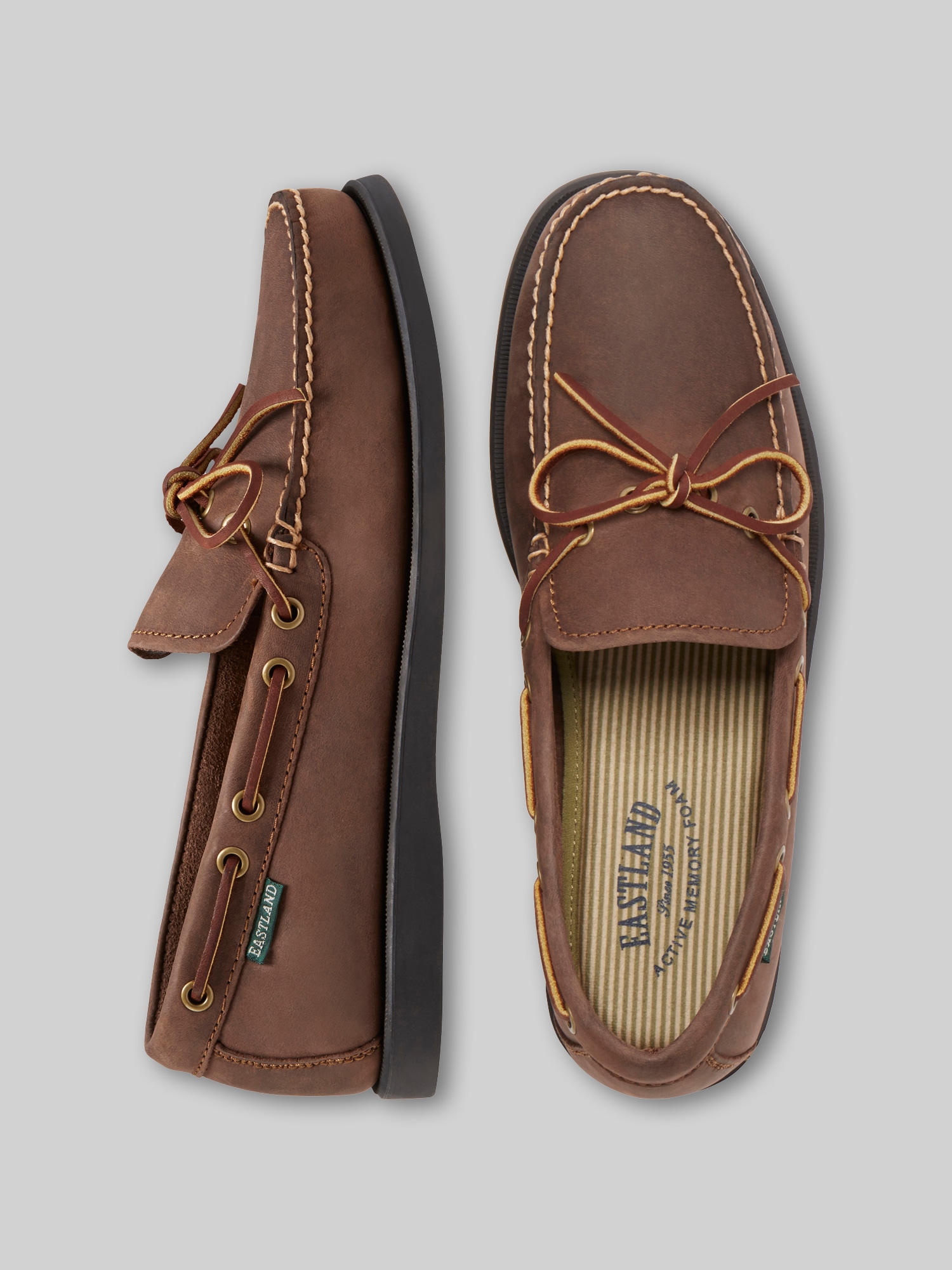 Eastland Yarmouth Camp Moc Shoes Loafers Mens 9.5 W Wide Brown Leather Slip On Men main image 2