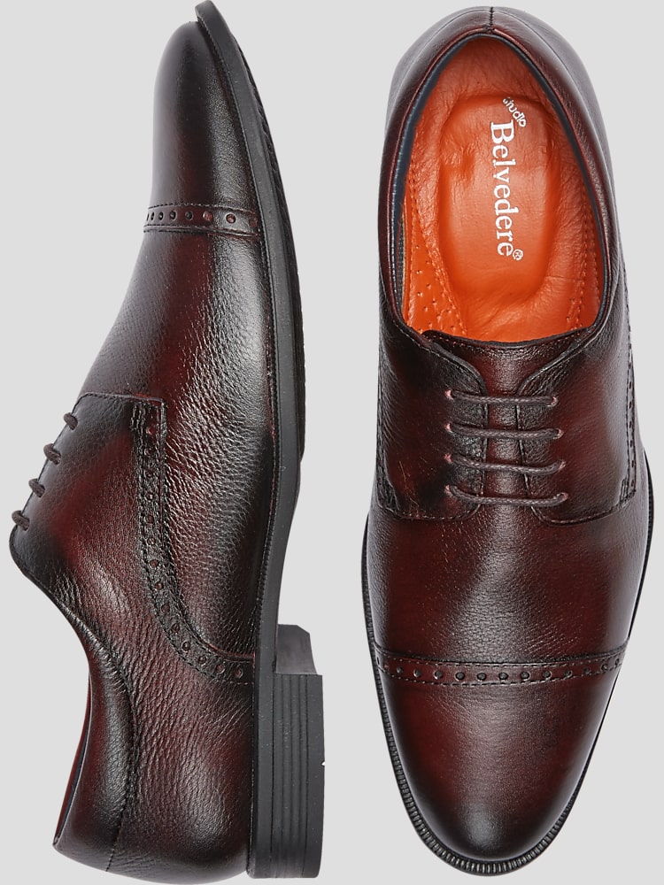 Belvedere Simone Tumbled Cap Toe Oxfords Dress Shoes Men s Wearhouse
