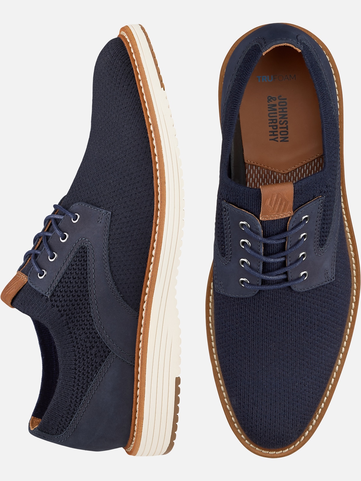 Johnston & Murphy Upton Knit Wingtip Oxfords | Casual Shoes| Men's ...