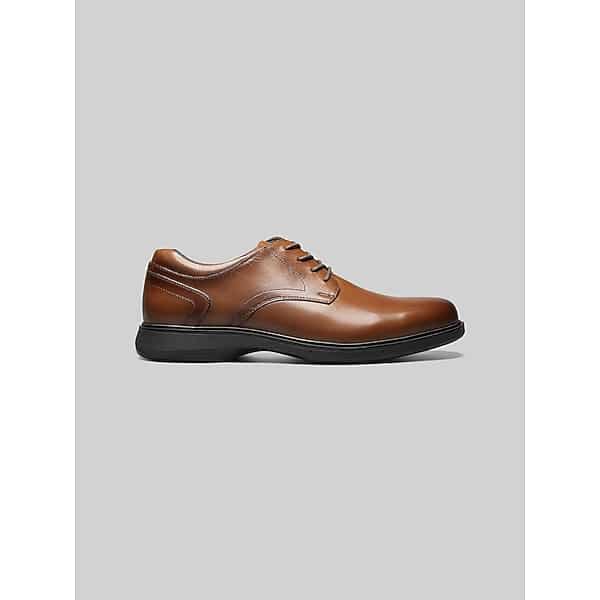 Nunn Bush Men's KORE PRO Leather Plain Toe Oxfords Cognac - Size: 9.5 WIDE