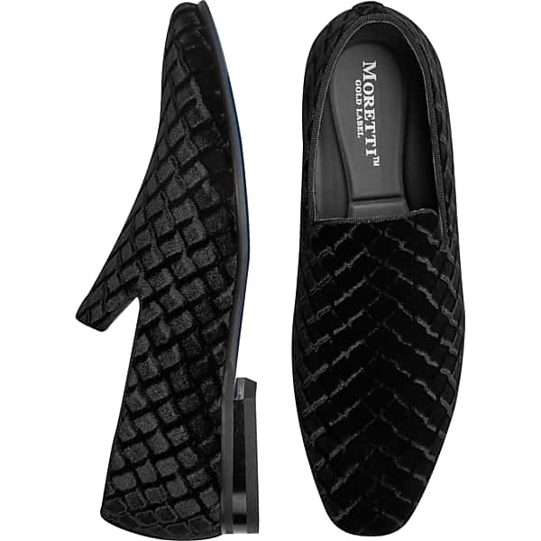 Moretti Men's Trevor Velvet Formal Loafers Black - Size: 10.5 D-Width TMW42GN05402