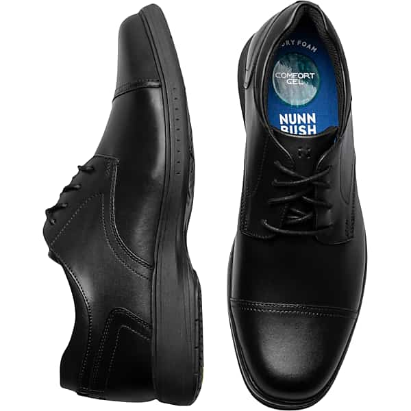 Nunn Bush Men's KORE PRO Bicycle Cap Toe Oxfords Black - Size: 14 XWIDE