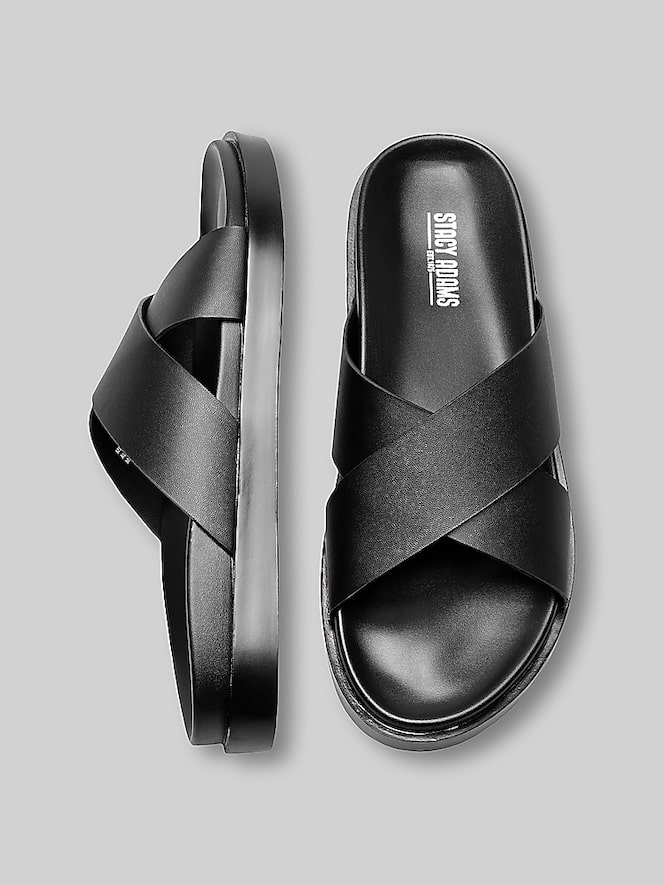 Stacy Adams Montel Criss-Cross Strap Slide Sandals