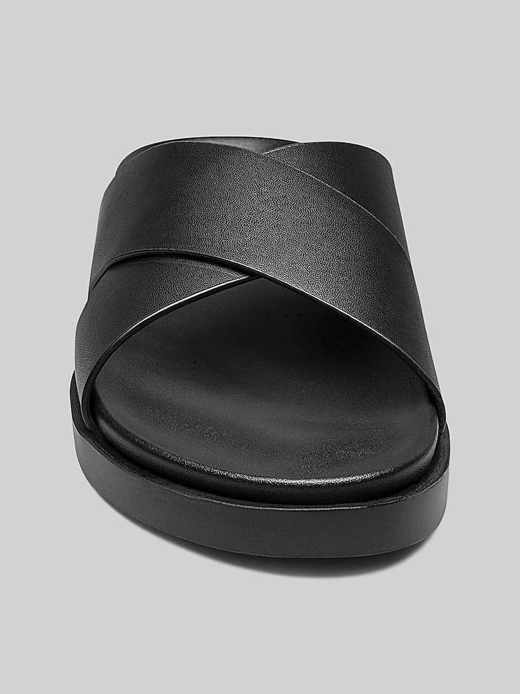 00s STACY ADAMS ブラック 黒 レザー グルカサンダル Stacy Adams Montel Criss-Cross Strap Slide Sandals, Black