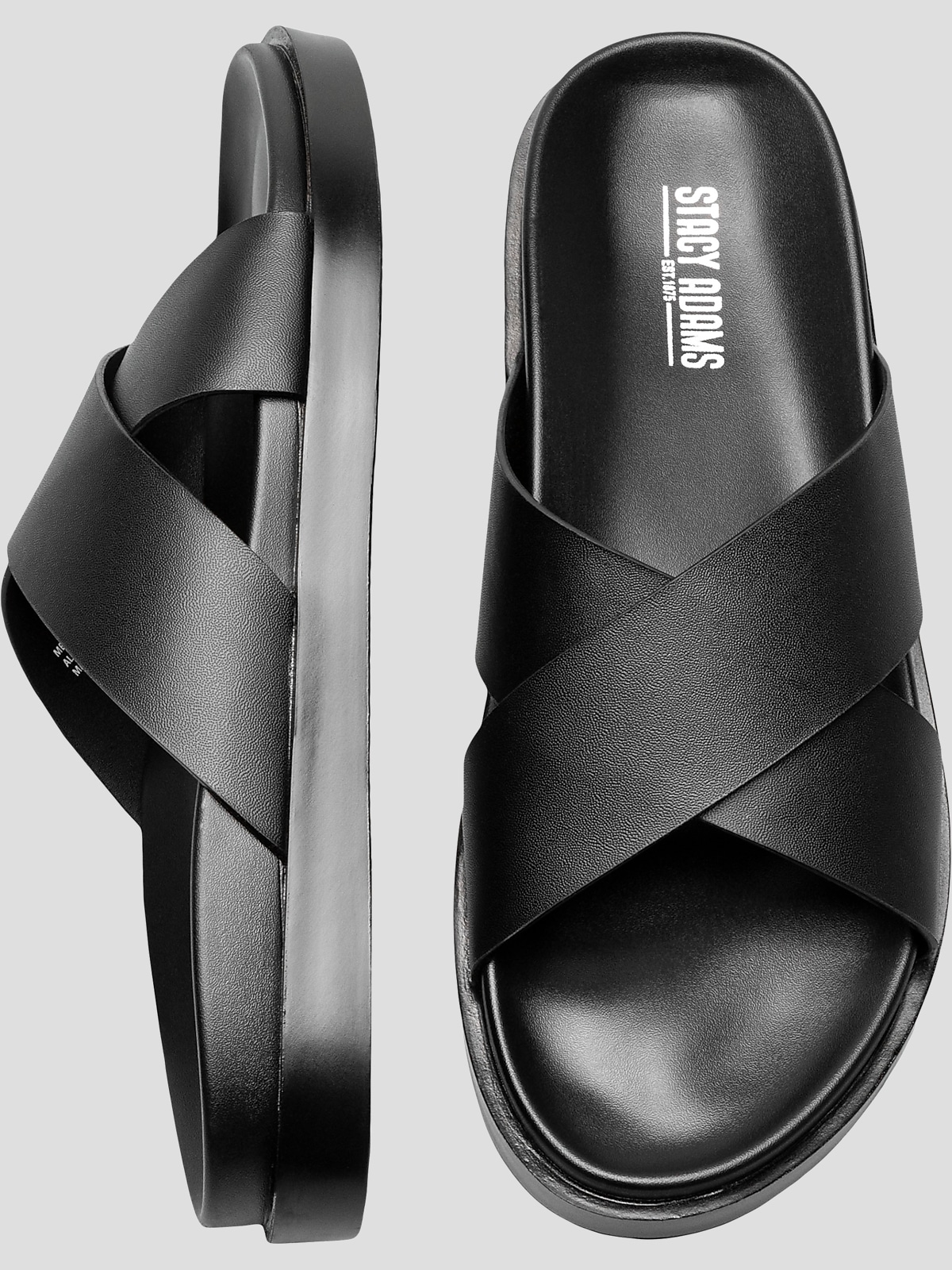 Stacy adams leather sandals hotsell