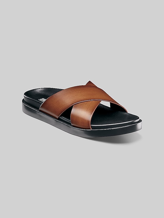 Stacy Adams Montel Criss-Cross Strap Slide Sandals