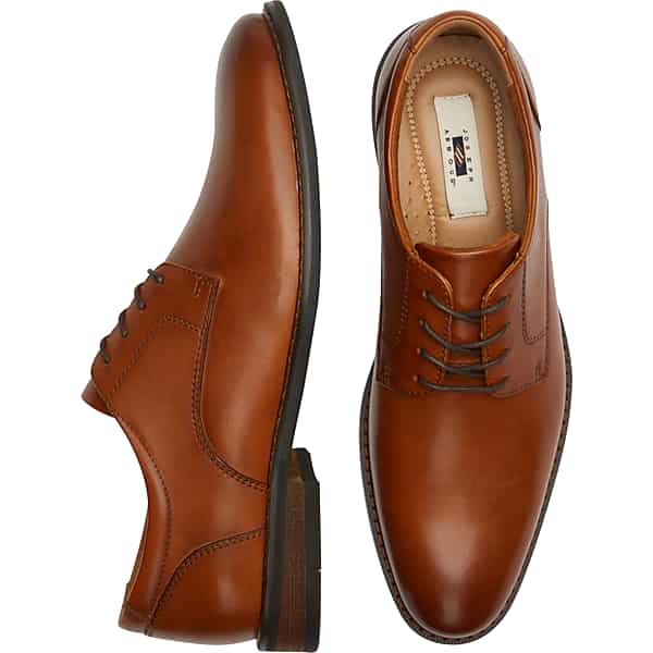 Joseph Abboud Men's Cosmo Leather Plain Toe Oxfords Tan - Size: 11 WIDE TMW42HA11W05