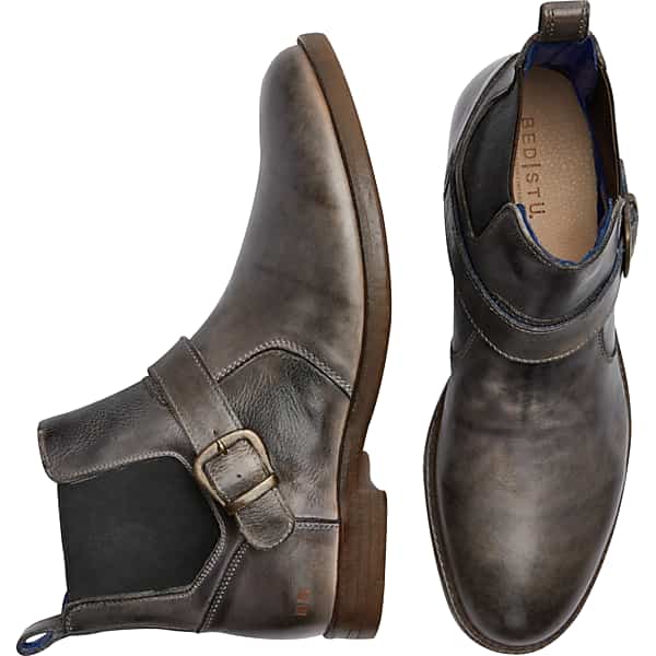 Bedstu Men's Michelangelo Leather Lace-Up Plain Toe Chelsea Boots Gray - Size: 10 1/2 D-Width TMW42HR05404
