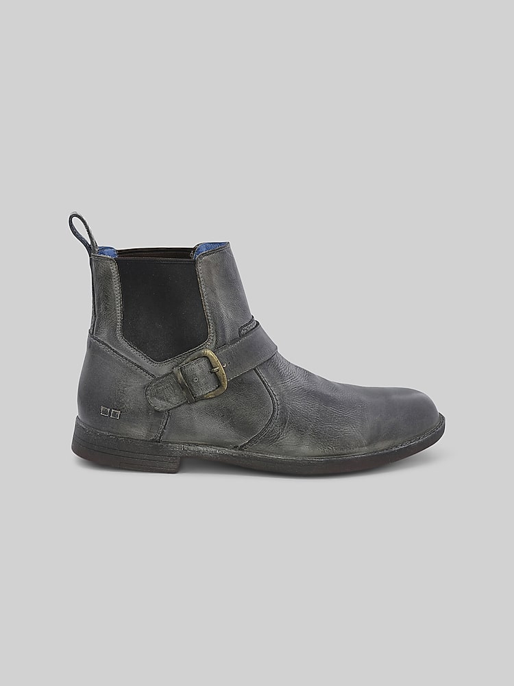 Bedstu Michelangelo Plain Toe Buckle Chelsea Boots, Gray  display picture 1