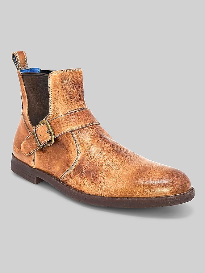 Bedstu Michelangelo Plain Toe Buckle Chelsea Boots, Tan - Image 2 of 4