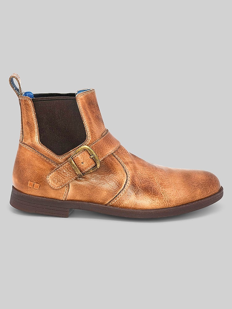 Bedstu Michelangelo Leather Lace-Up Plain Toe Chelsea Boots  display picture 1