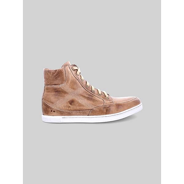 Bedstu Men's Lordmind Leather Moc Toe High-Top Sneakers Tan - Size: 8 D-Width
