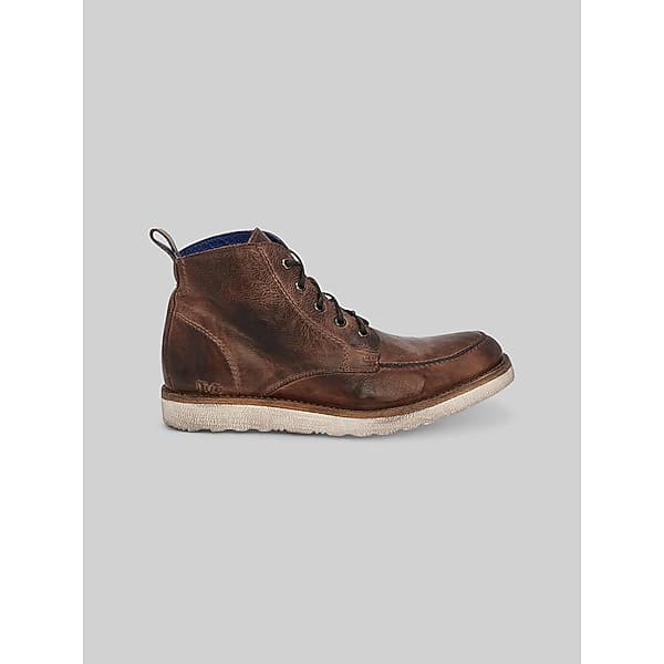 Bedstu Men's Lincoln Leather Apron Toe Lace-Up Boots Brown - Size: 10 D-Width