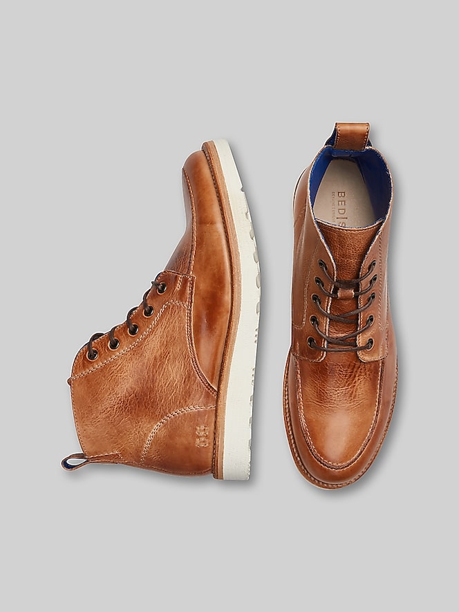 Bedstu Lincoln Leather Apron Toe Lace-Up Boots