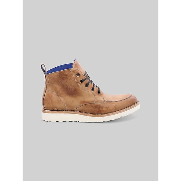 Bedstu Men's Lincoln Leather Apron Toe Lace-Up Boots Tan - Size: 12 D-Width