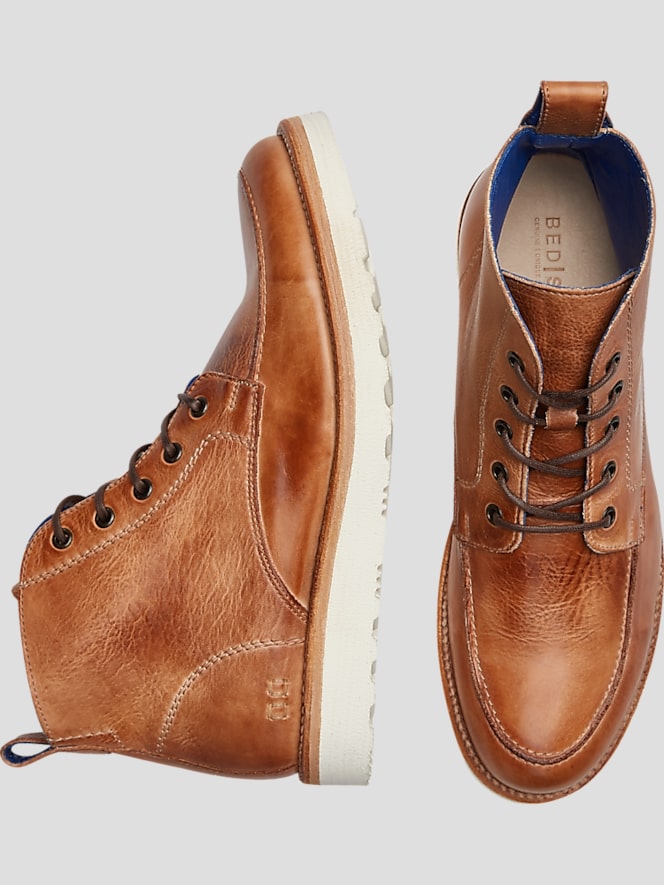 Bedstu Lincoln Leather Apron Toe Lace-Up Boots